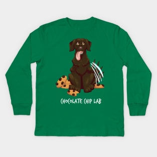 Chocolate Chip Lab Kids Long Sleeve T-Shirt